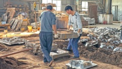 砂型鋳造の手込め土間込め法(床込め)
